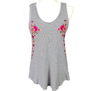 America Eagle Soft And Sexy Striped Embroidered Tank Top